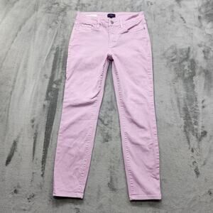 NYDJ Jeans Womens 2 Pink Purple Clarissa Ankle Stretch Denim Lift Tuck Casual